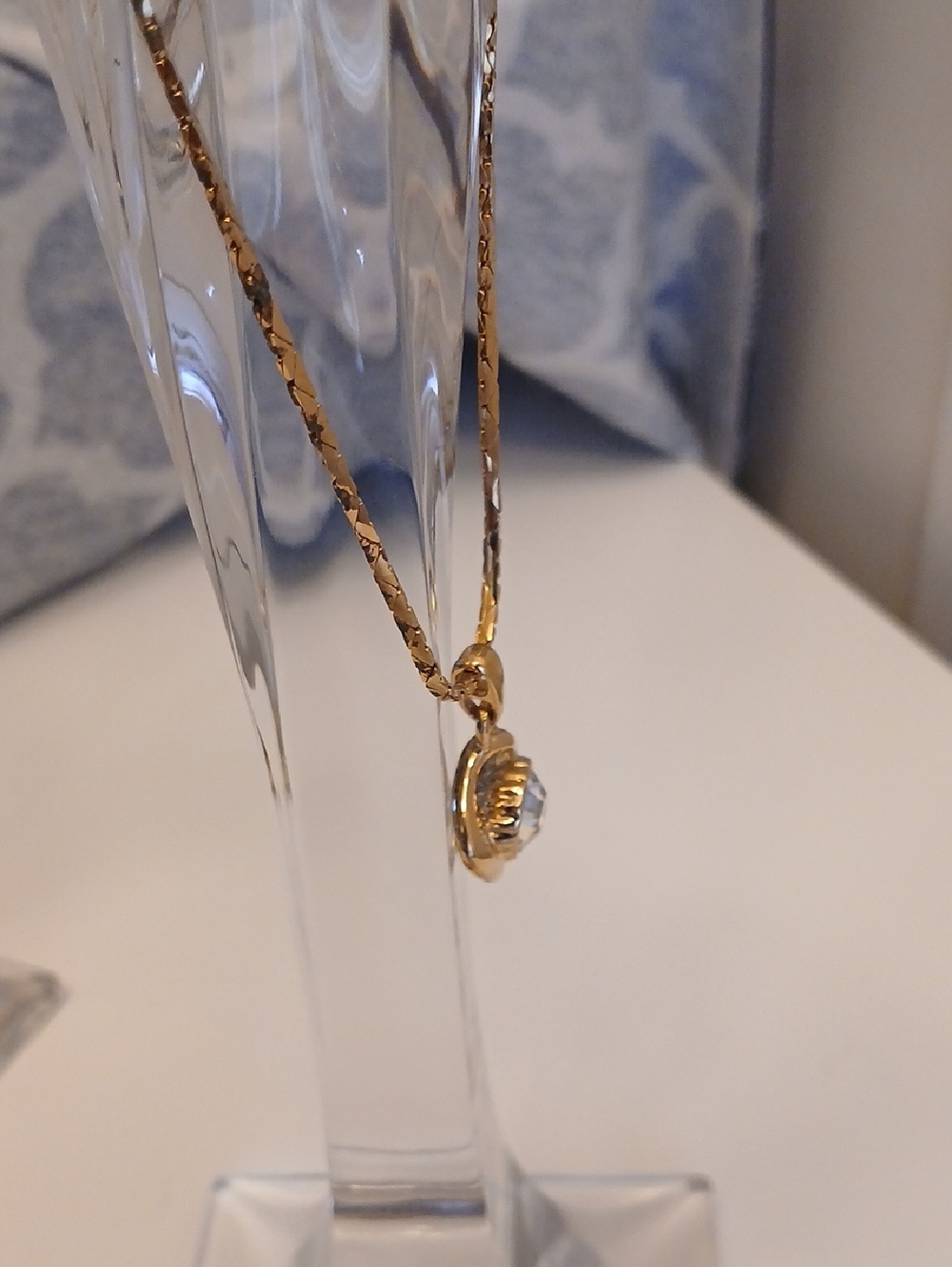 Yves Saint Laurent Gold Rhinestone Necklace 17 " - Picture 5 of 11